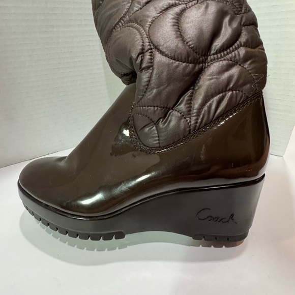 Coach Cantina Wedge Patent Leather Boot in chocolate - Picture 9 of 9